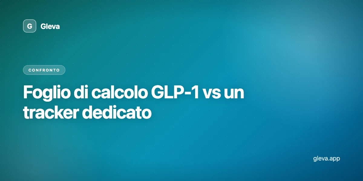 Foglio di calcolo GLP-1 vs un tracker dedicato