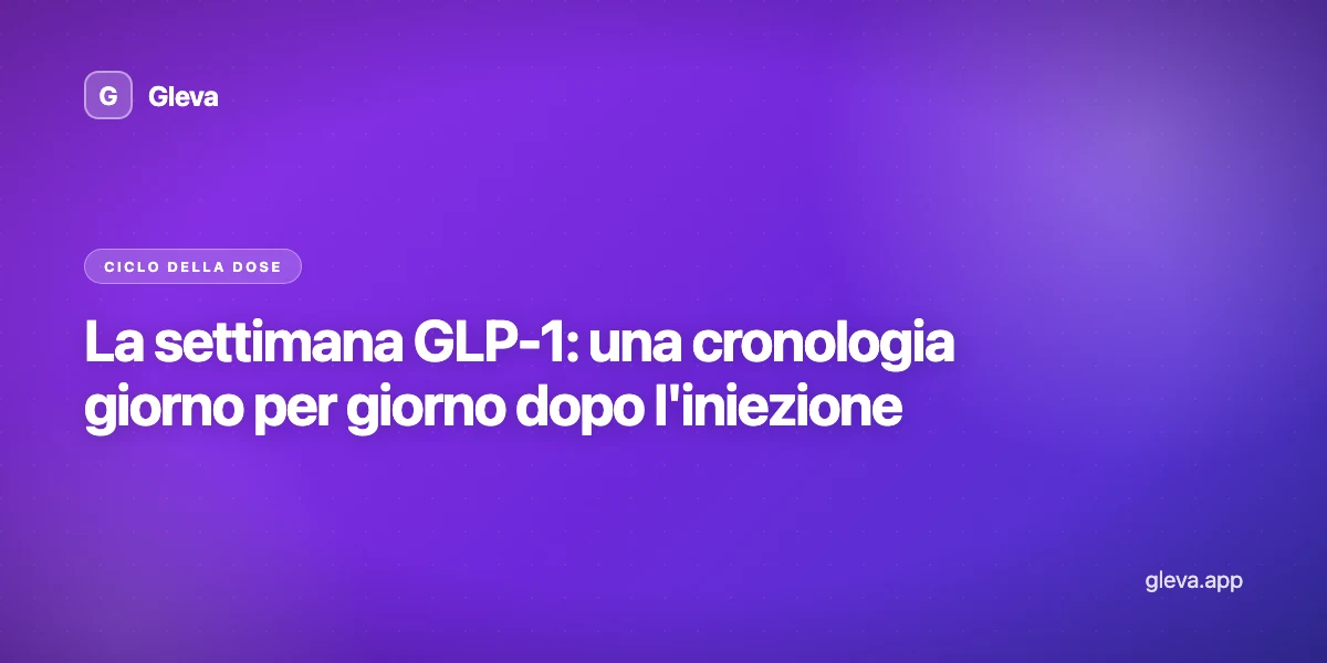 La settimana GLP-1: una cronologia giorno per giorno dopo l'iniezione